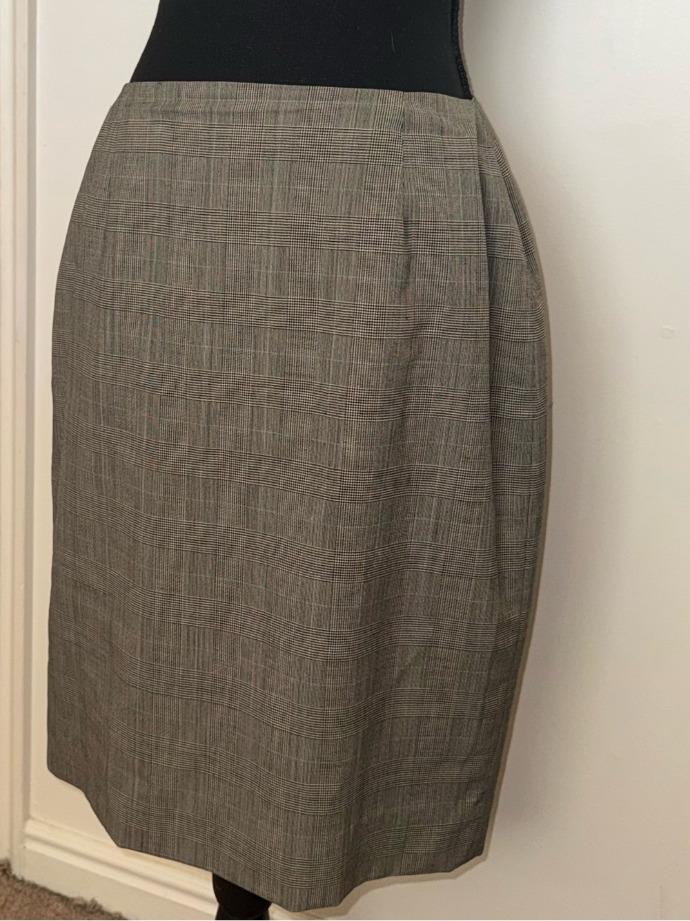 Vintage 90s Brooks Brothers Wool Plaid Pencil Skirt